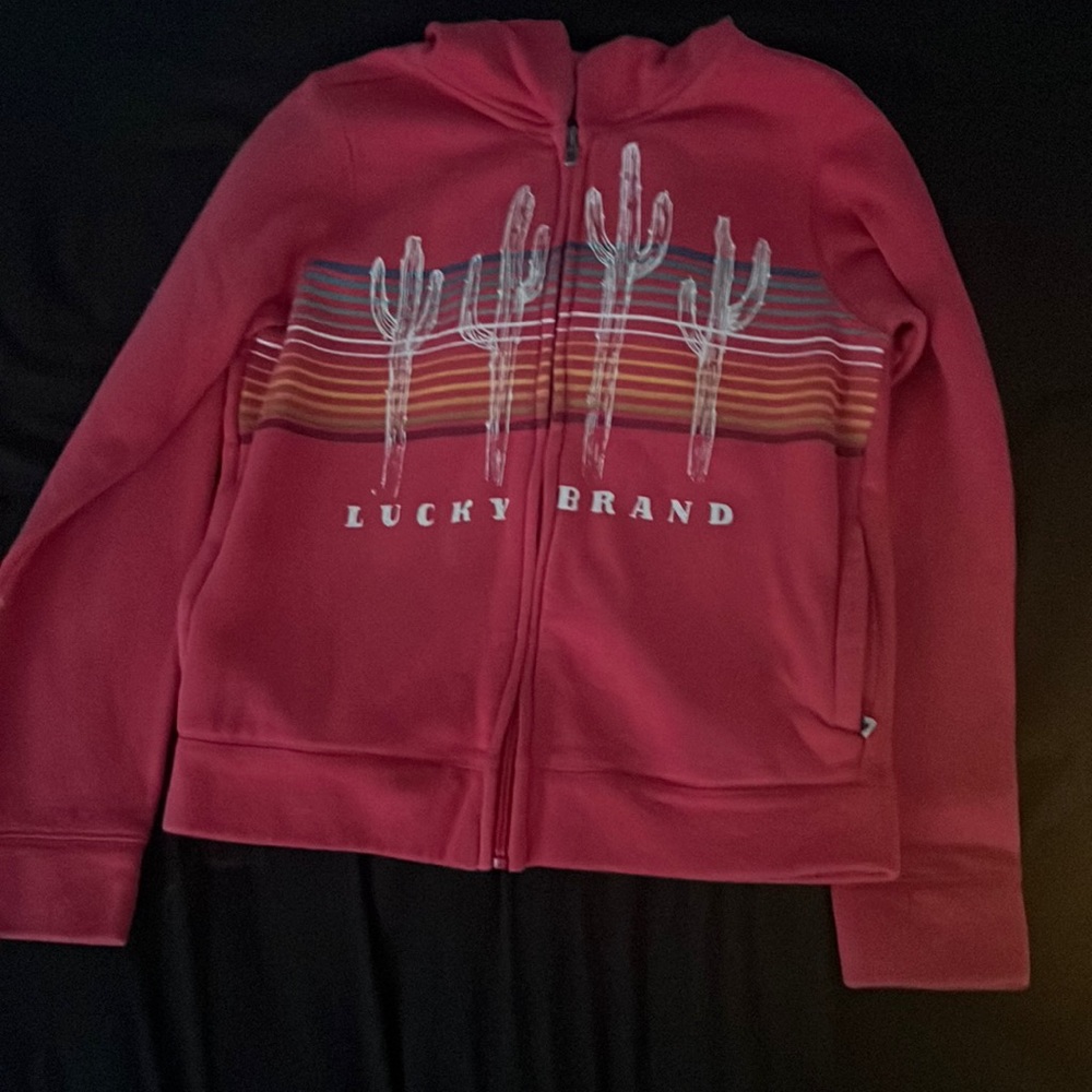 kids large red lucky brand hoodie